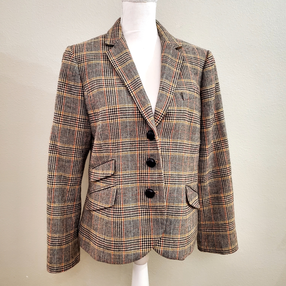 Talbots Multicolor Plaid Blazer
